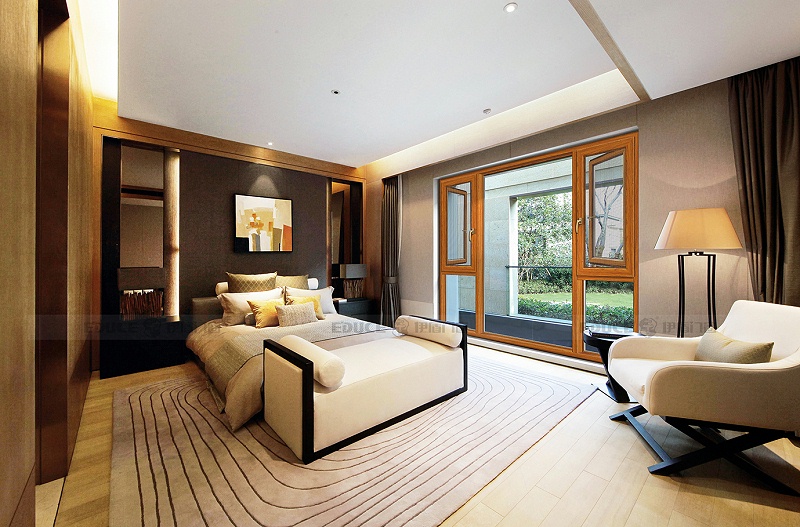 伊盾高效隔音門窗，高端又時尚，成就你的居家夢想！柏林時光平開窗-110mm 肌膚木